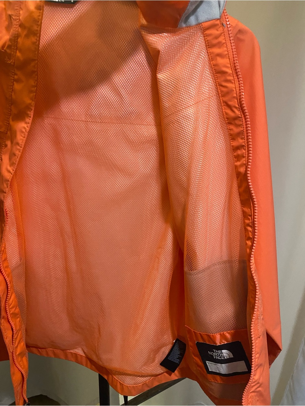 The North Face Youths Coral-Orange Hooded Rain Shell - Picture 5 of 7